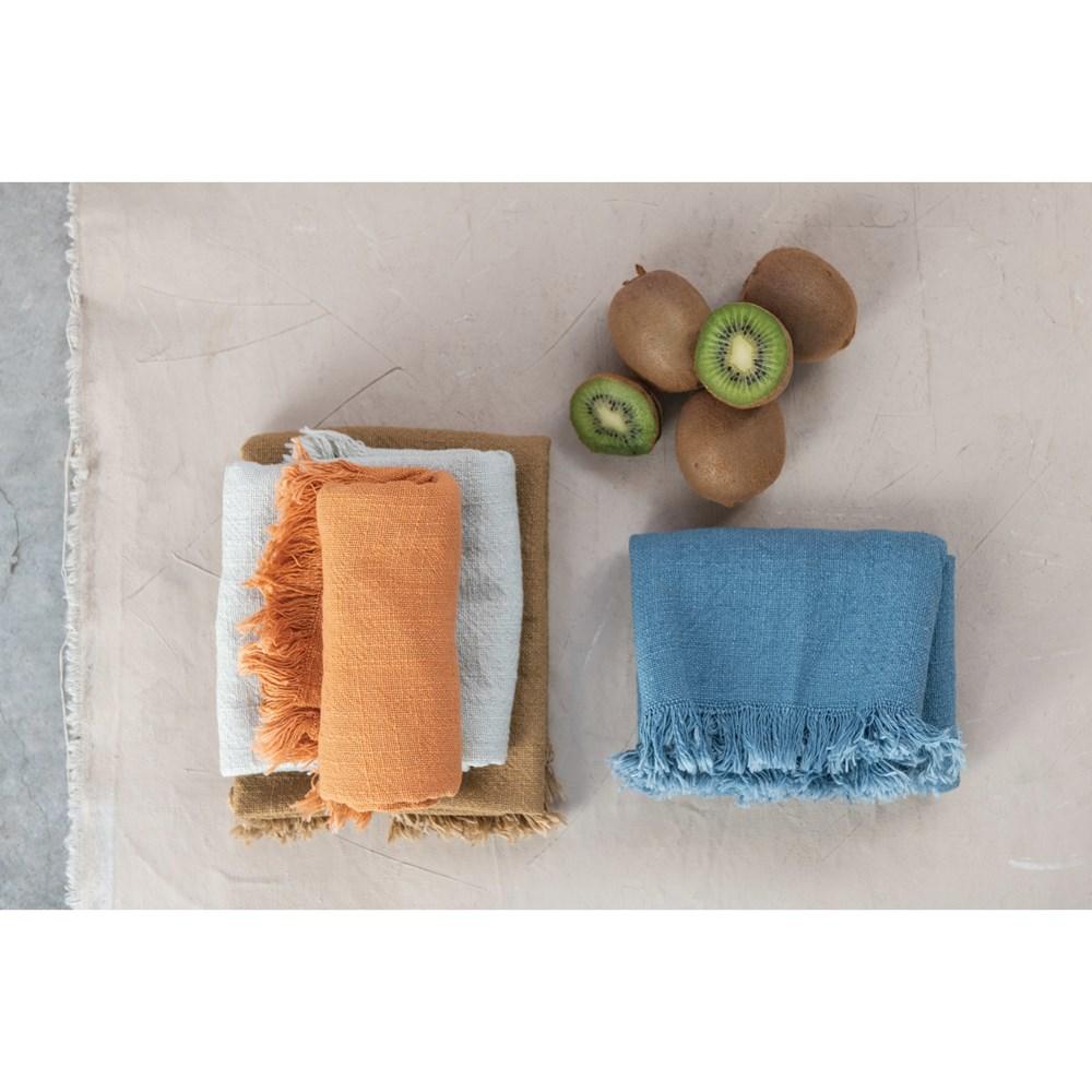 Cotton Slub Tea Towels w/Fringe