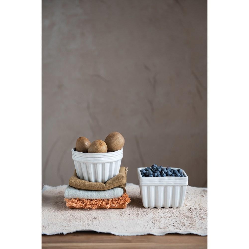 Cotton Slub Tea Towels w/Fringe