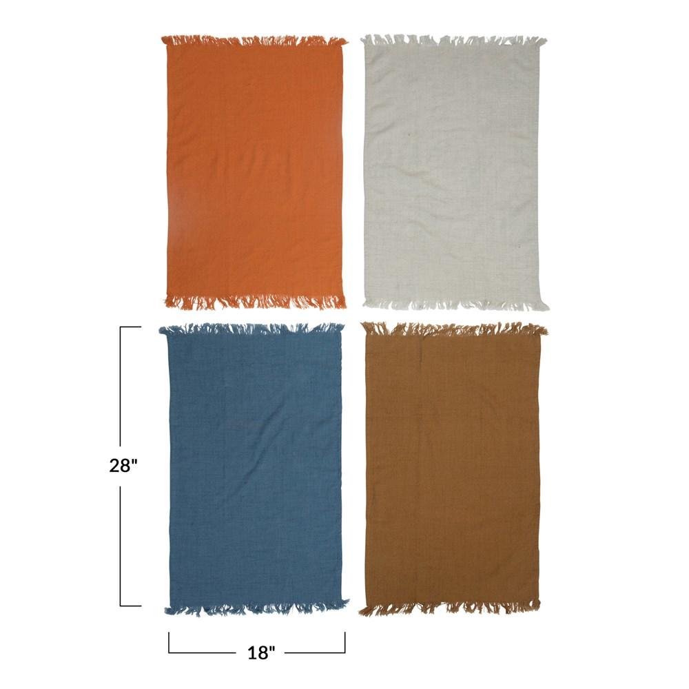 Cotton Slub Tea Towels w/Fringe