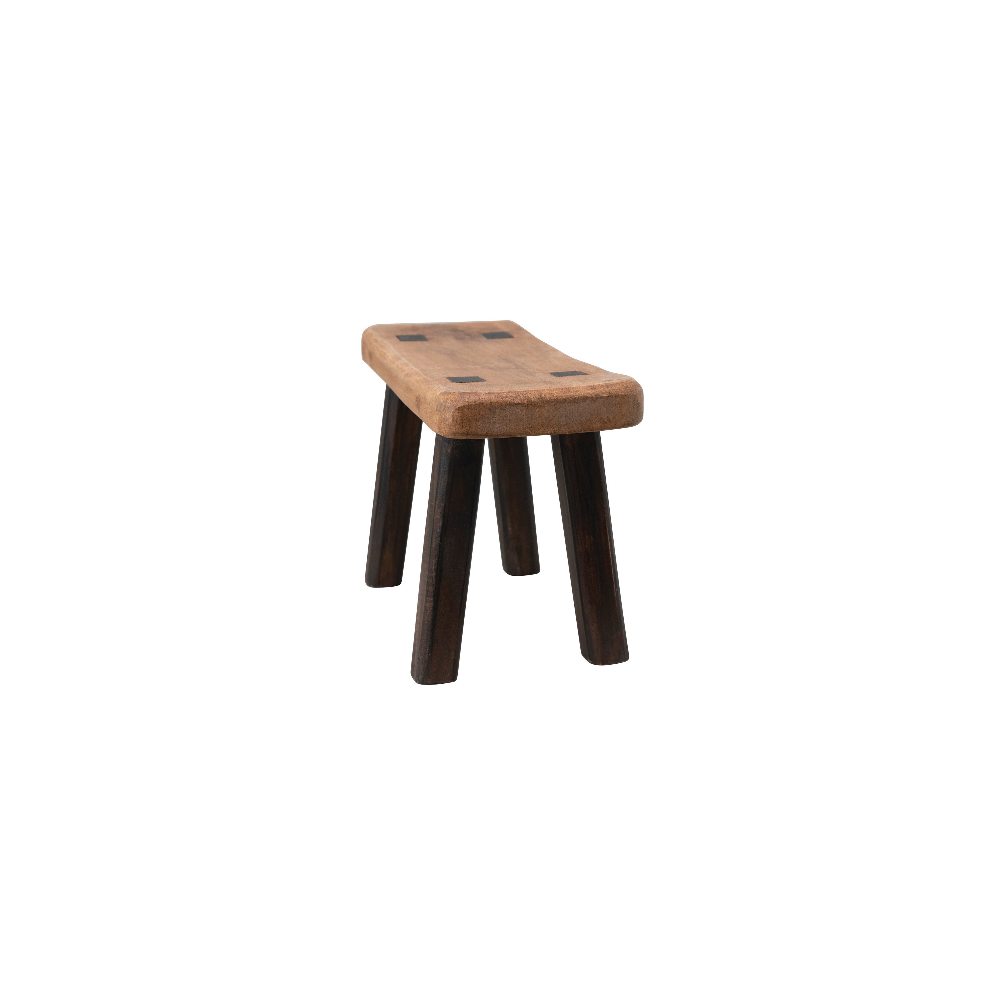 Natural + Black Decorative Stool