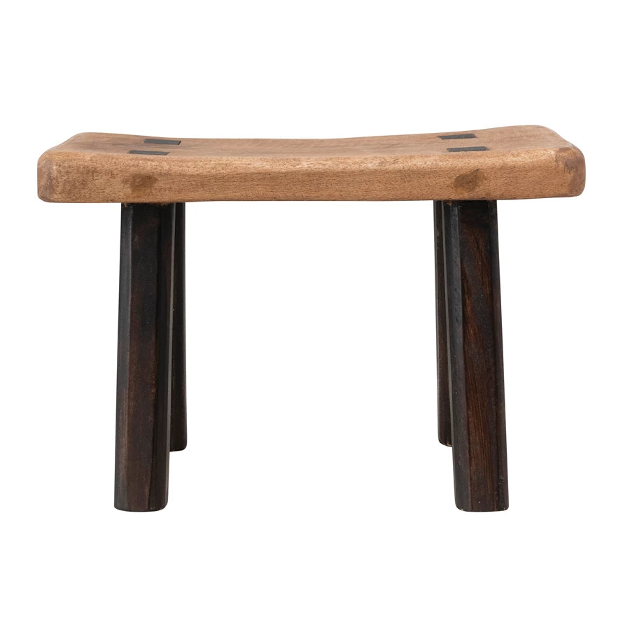Natural + Black Decorative Stool