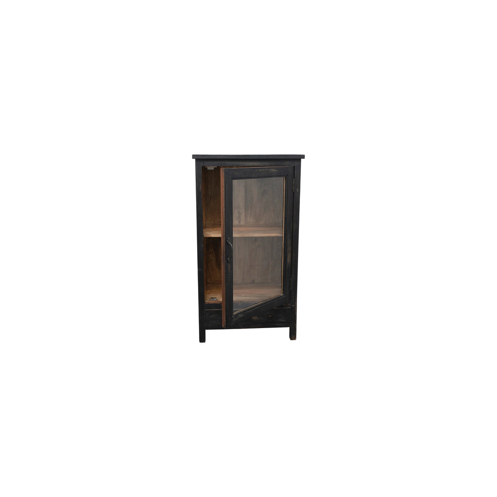 Distressed Black Finished Reclaimed Wood Cabinet