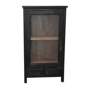 Distressed Black Finished Reclaimed Wood Cabinet