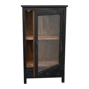 Distressed Black Finished Reclaimed Wood Cabinet