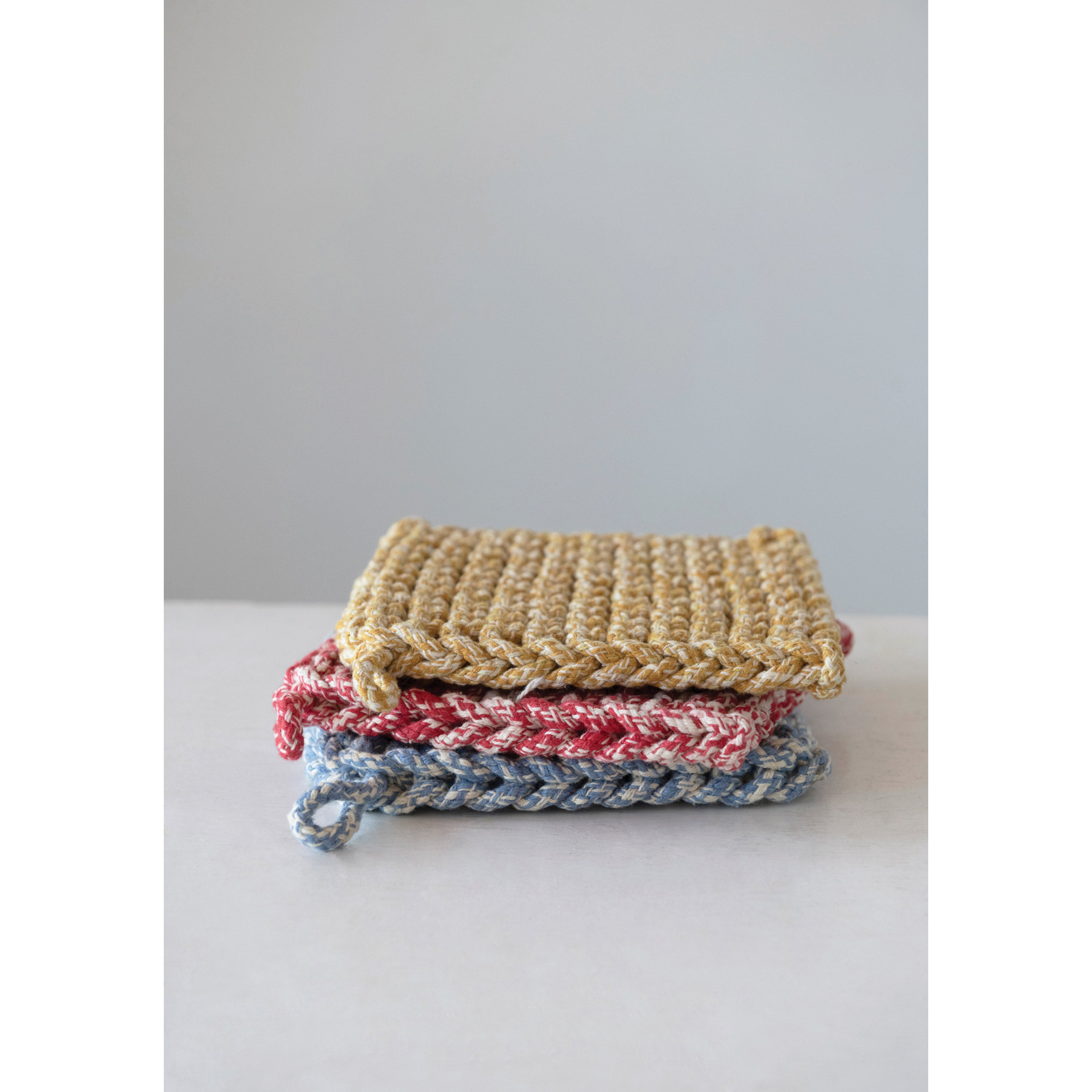 Square Melange Cotton Crocheted Pot Holder