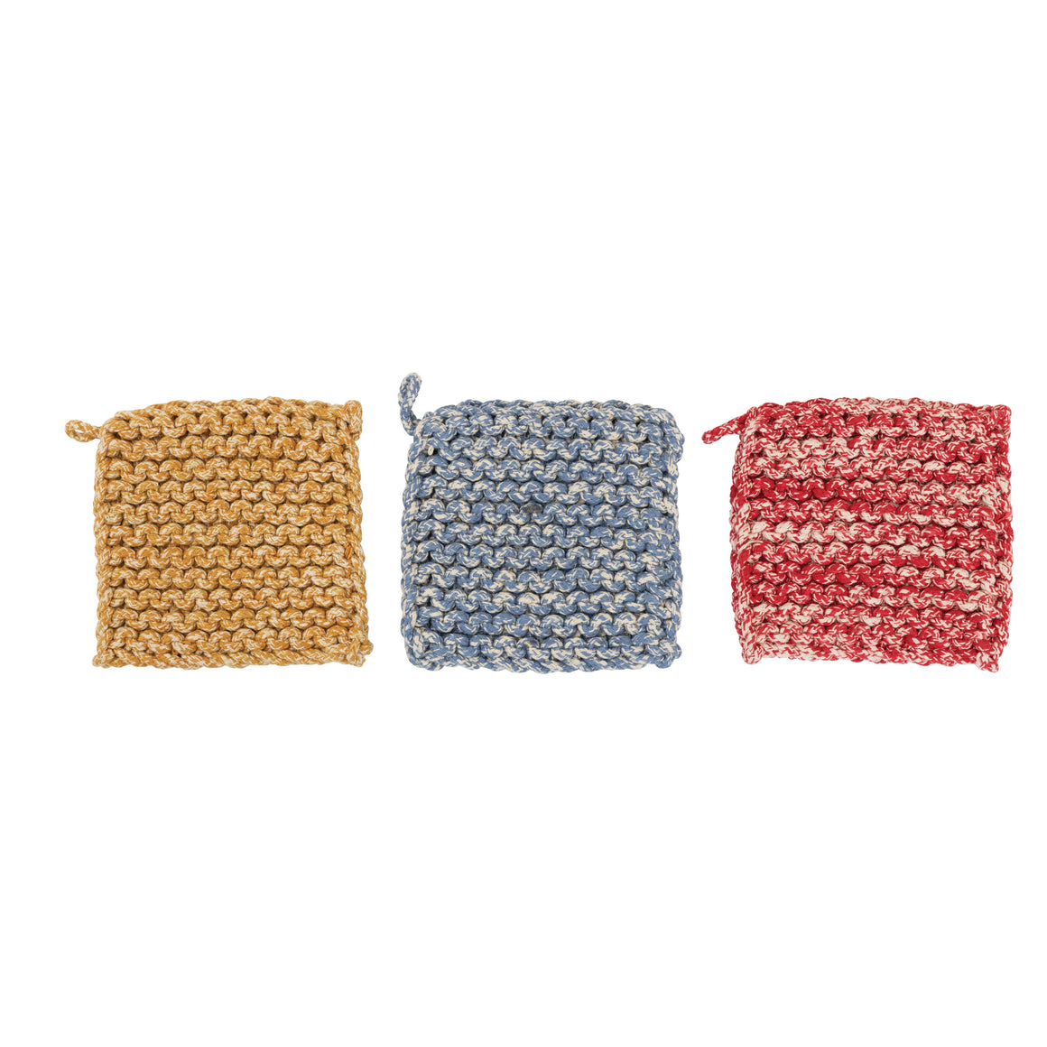 Square Melange Cotton Crocheted Pot Holder
