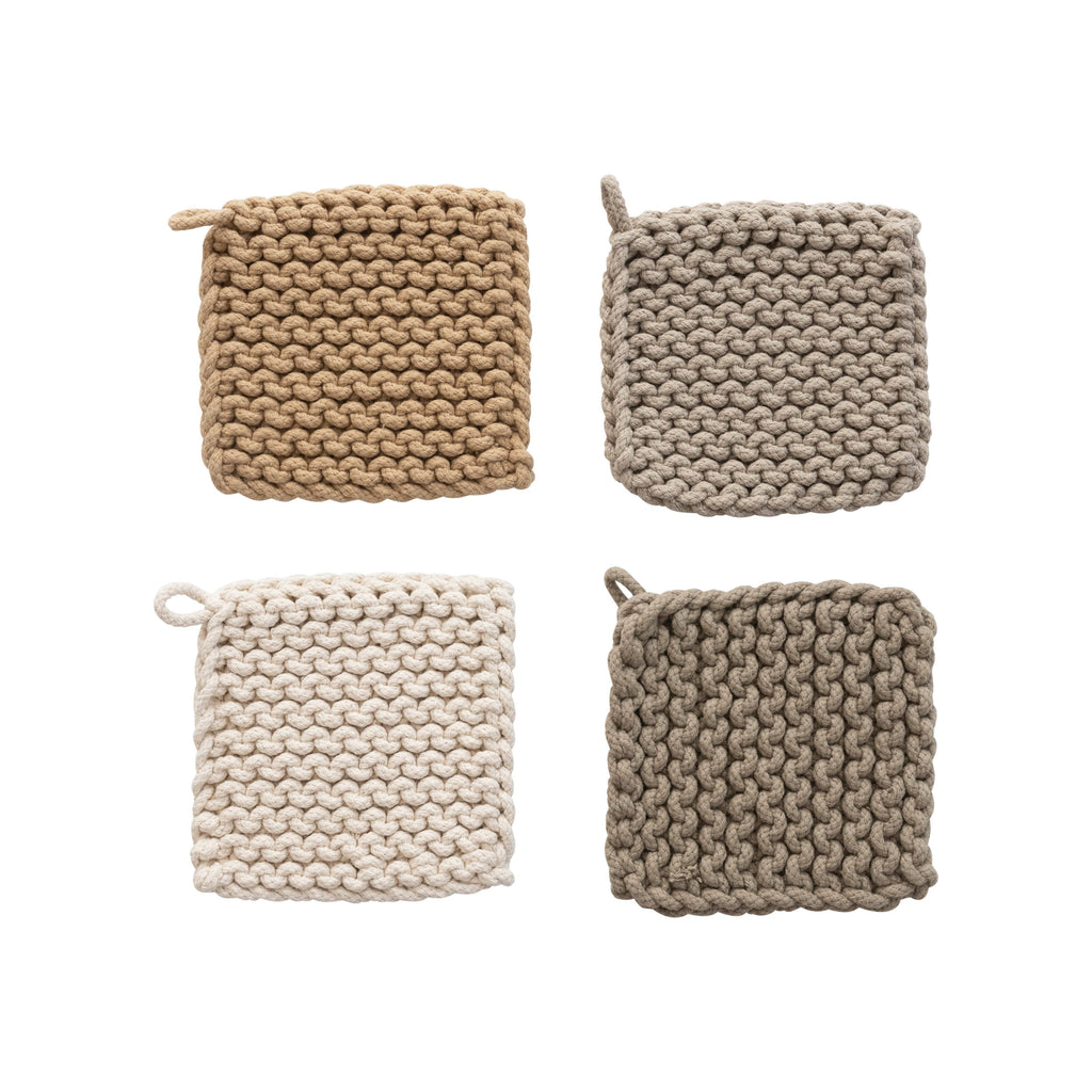 Square Cotton Crocheted Pot Holder