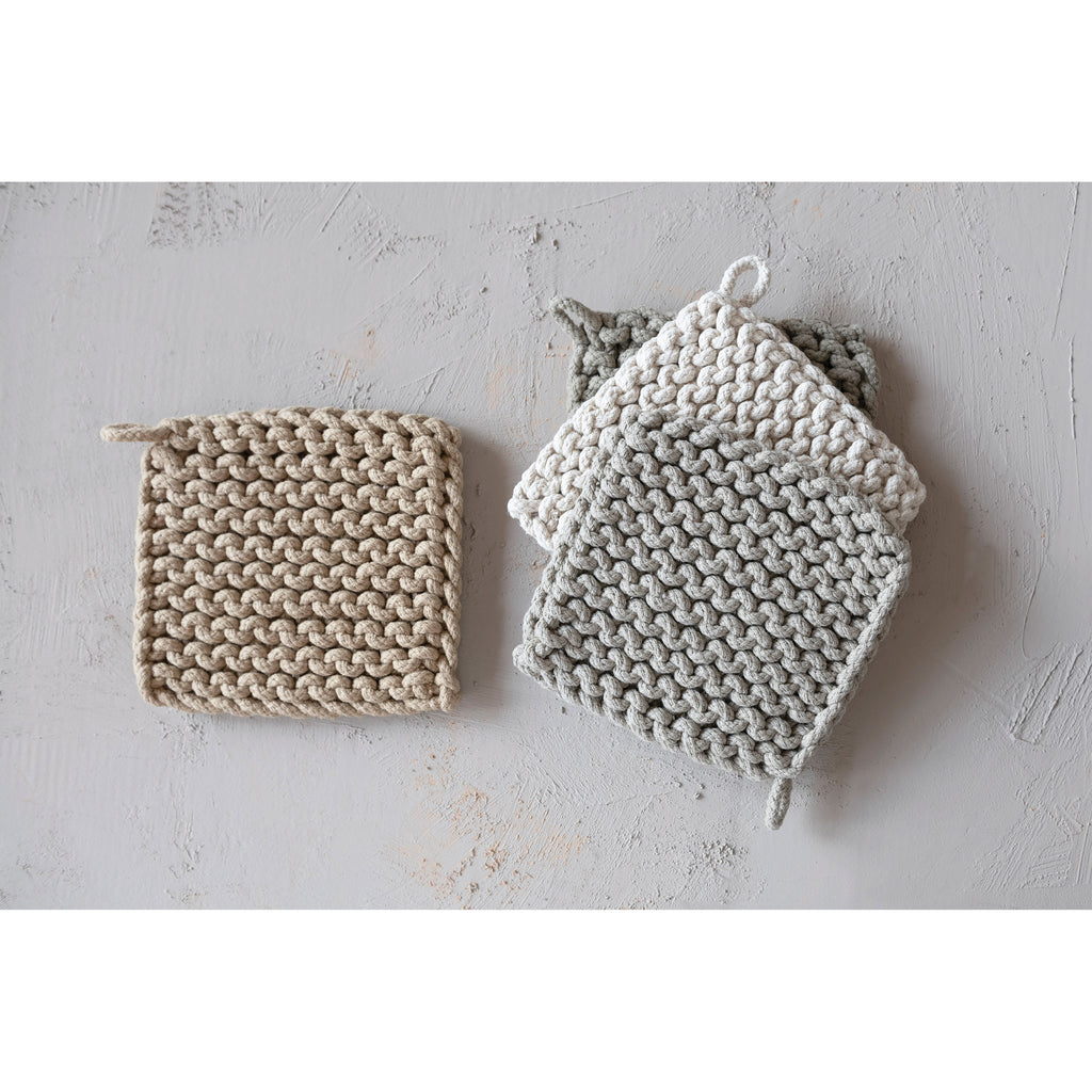 Square Cotton Crocheted Pot Holder