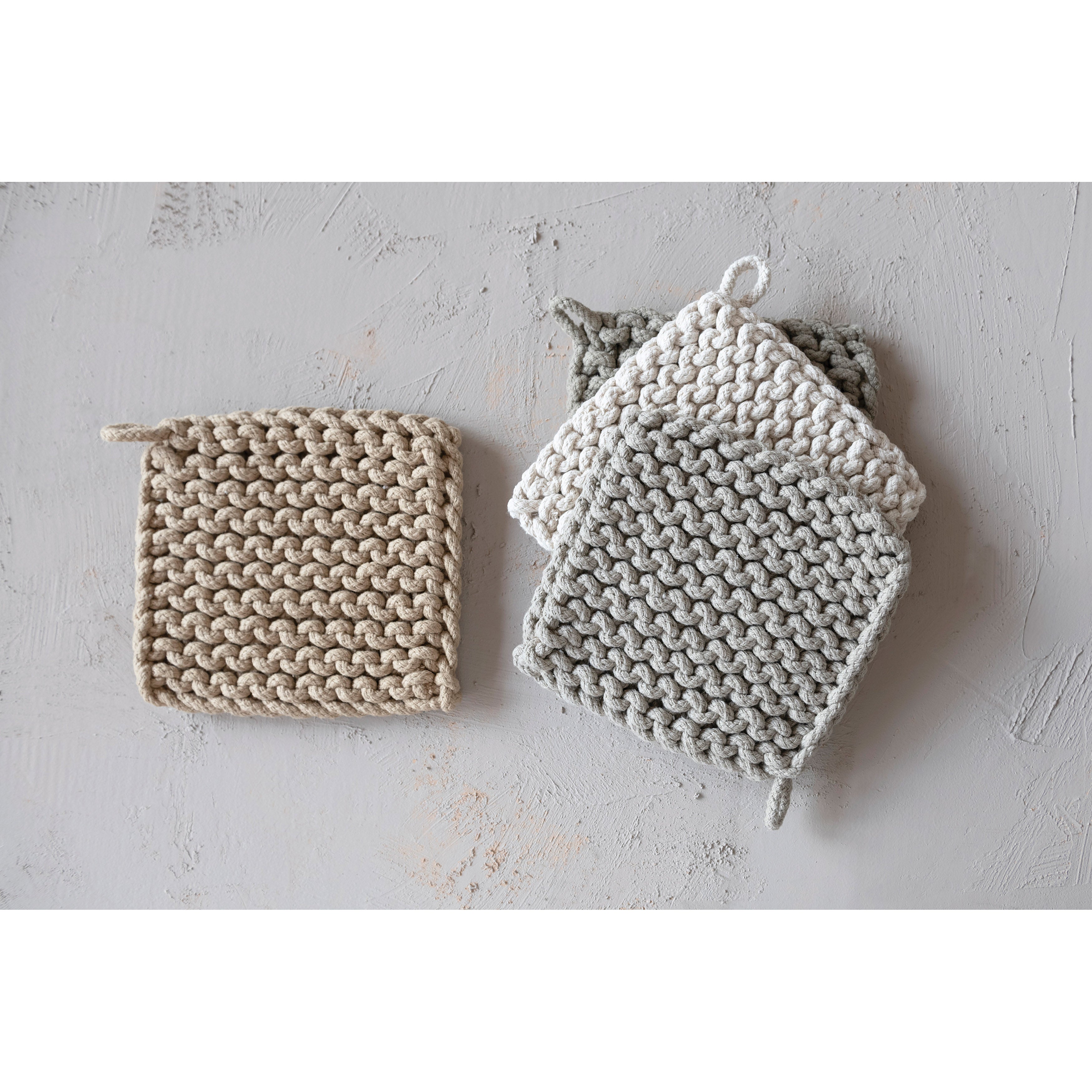 Square Cotton Crocheted Pot Holder