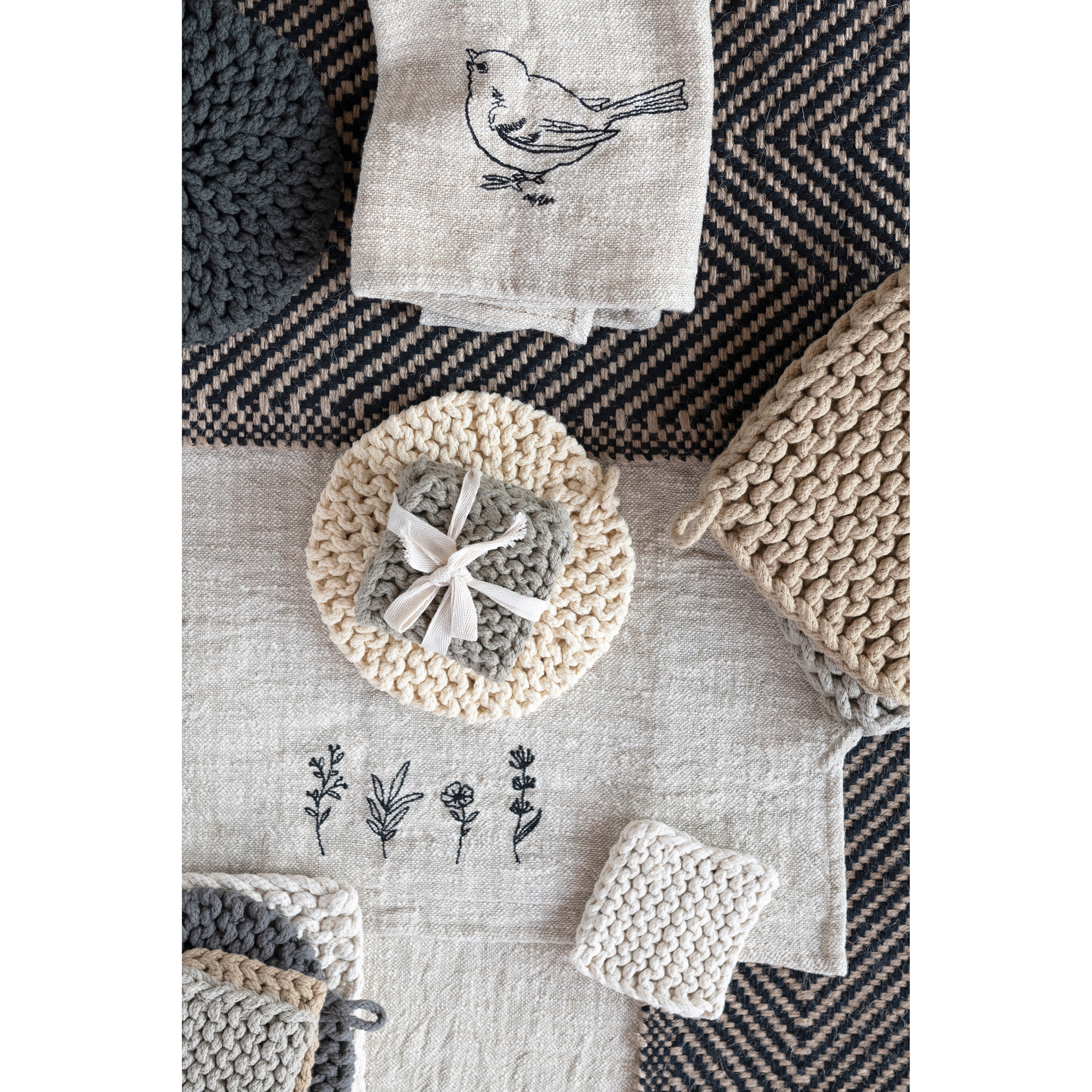 Square Cotton Crocheted Pot Holder