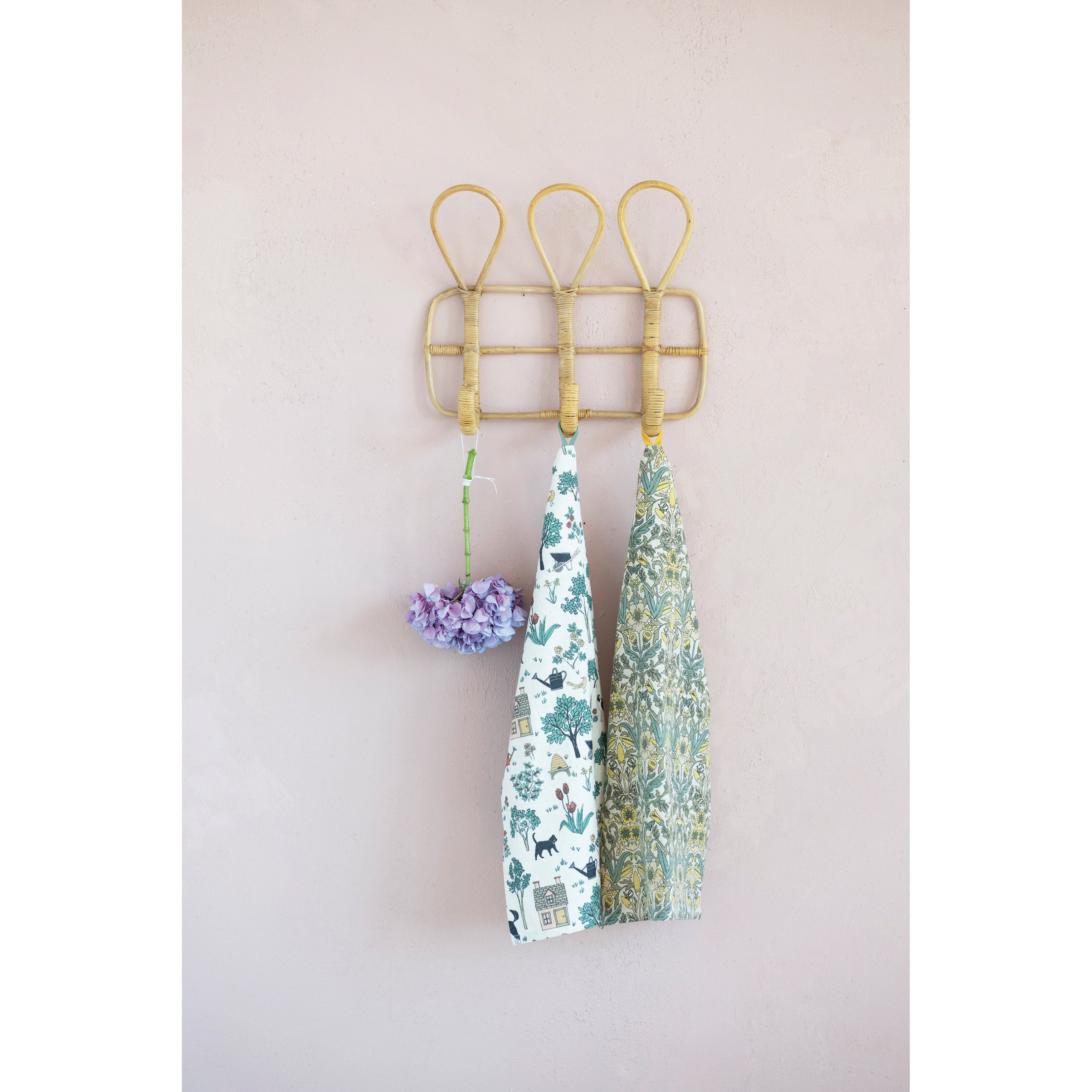 Cotton Printed Tea Towels w/Pattern