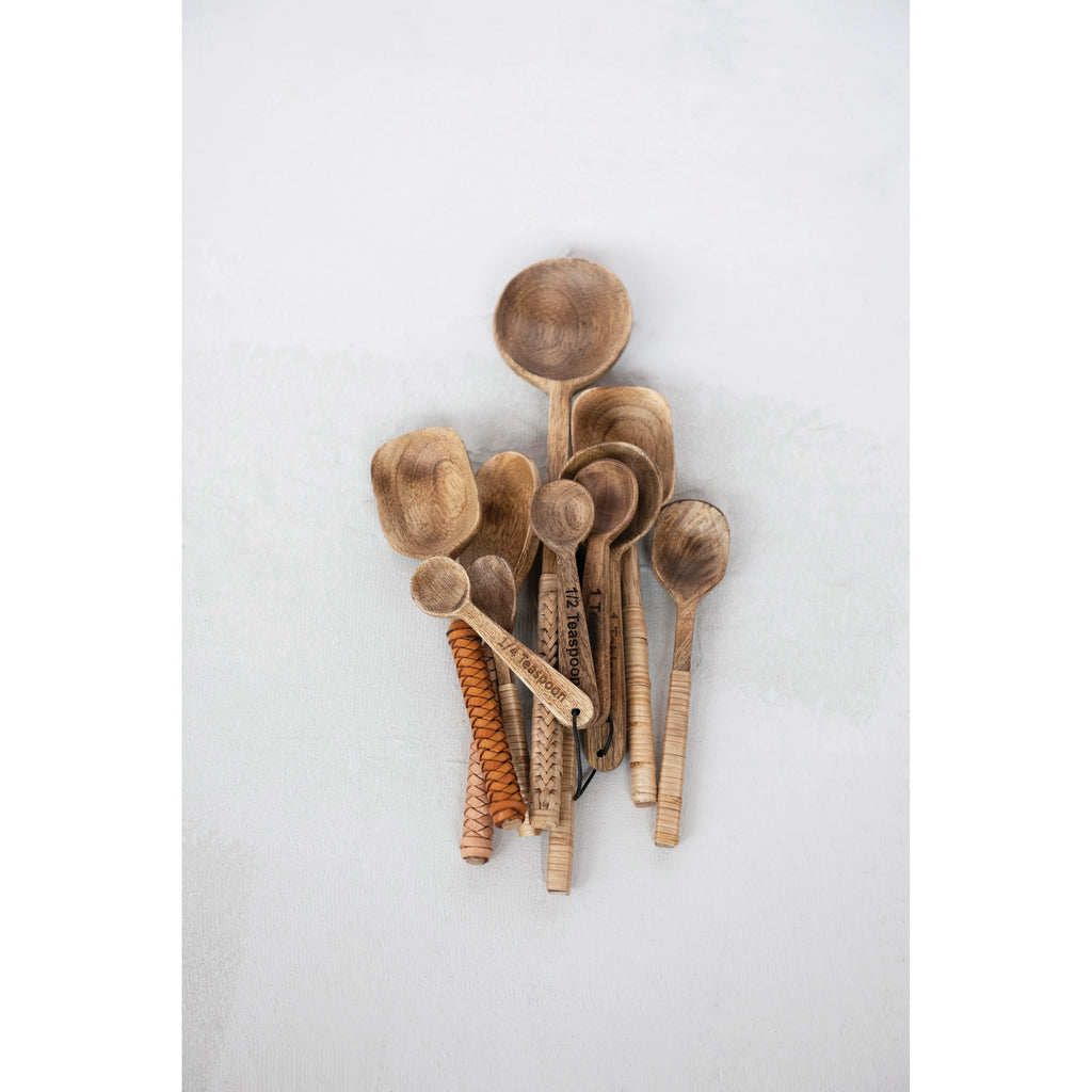 S/4 Mango Wood Measuring Spoons