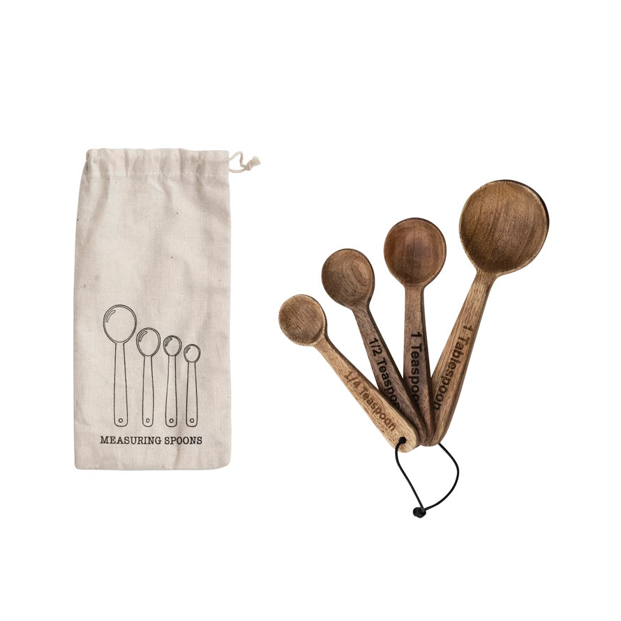S/4 Mango Wood Measuring Spoons