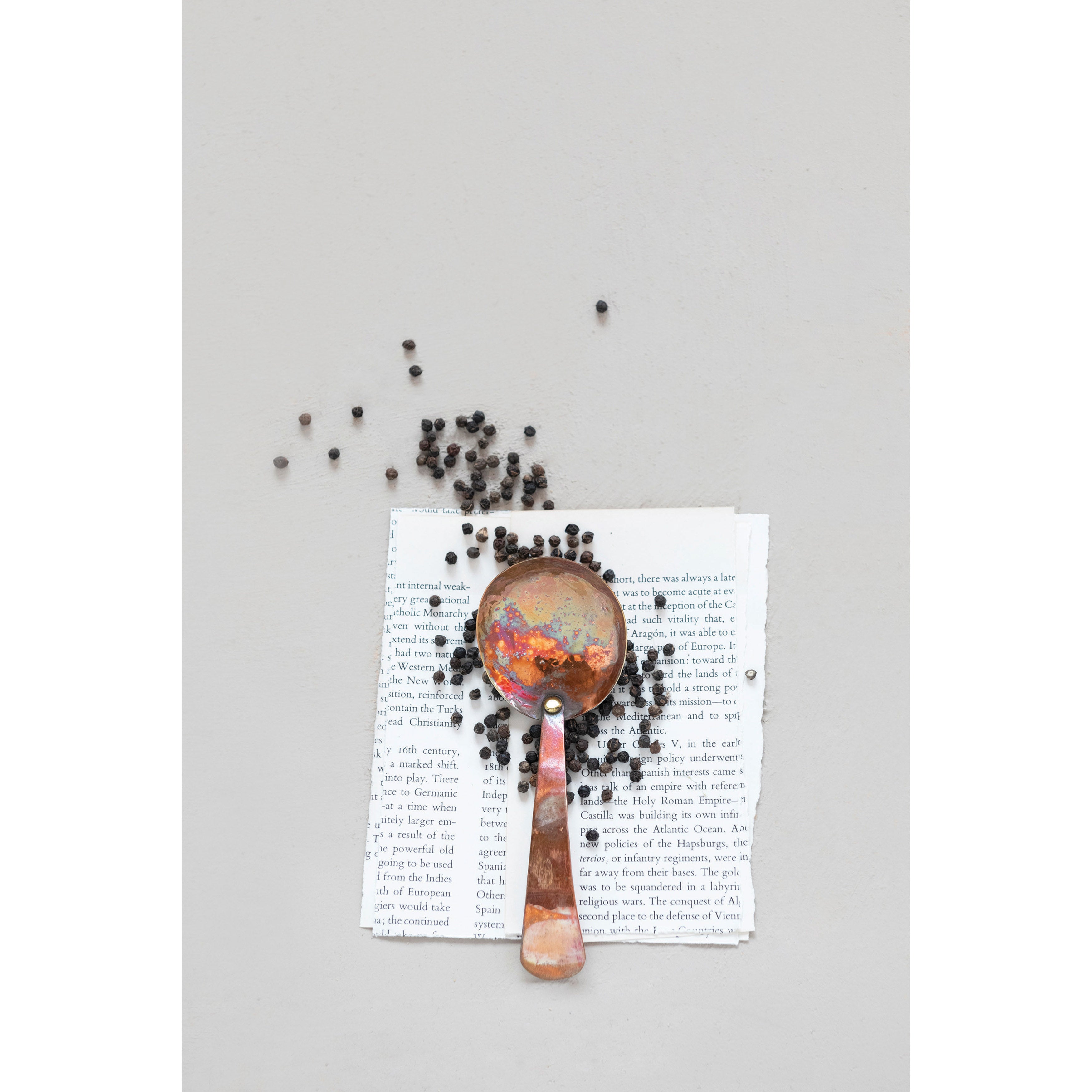 Hammered Copper Spoon w/Burnt Finish
