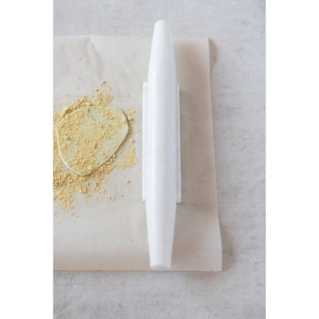 White Marble French Style Rolling Pin w/Stand