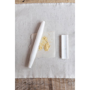 White Marble French Style Rolling Pin w/Stand