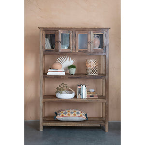 Reclaimed Wood Shelving Unit w/Upper Cabinet