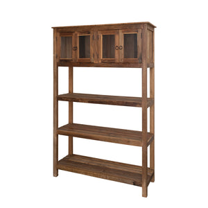 Reclaimed Wood Shelving Unit w/Upper Cabinet