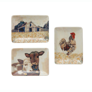 Stoneware Dish w/Farm Scene or Animal
