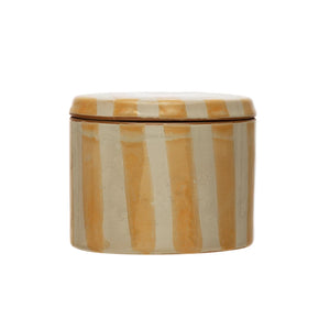 Striped Stoneware Canister