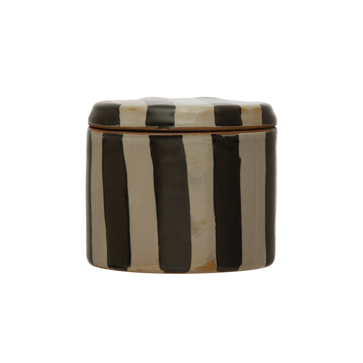 Striped Stoneware Canister