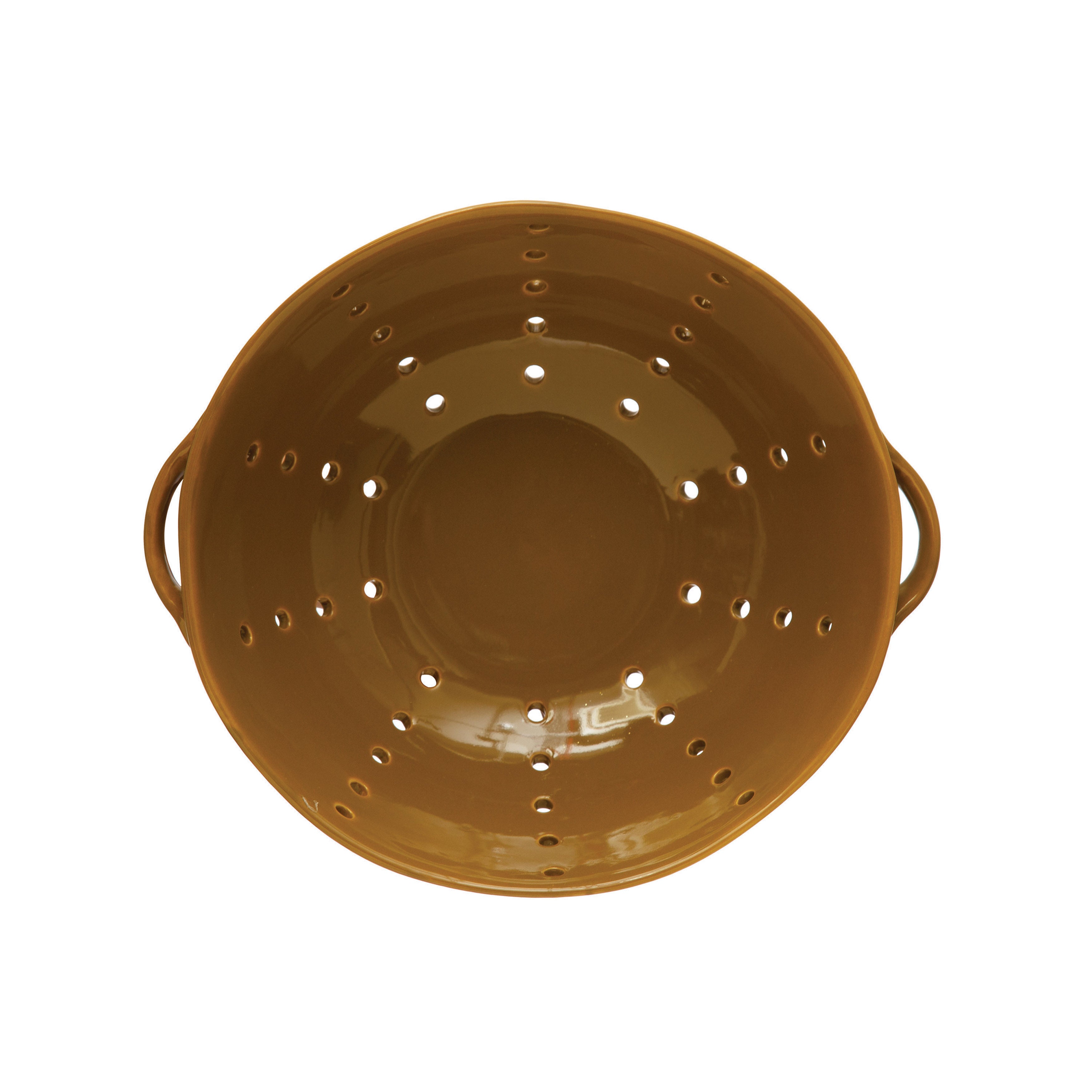 Butterscotch Colored Stoneware Colander w/Handles