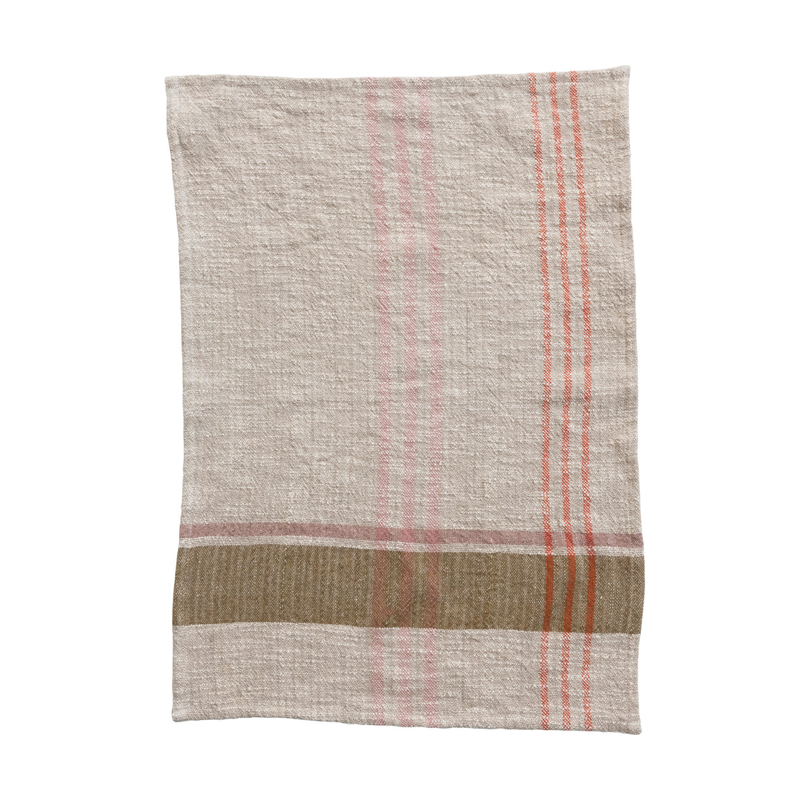 Woven Cotton & Linen Plaid Tea Towel