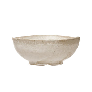 Matte White Irregular Edge Bowl w/Reactive Glaze