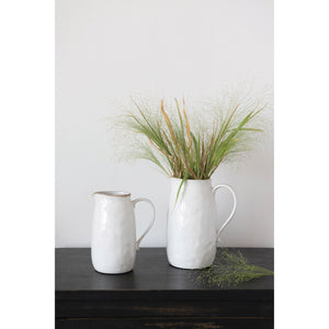 White Stoneware Pitchers
