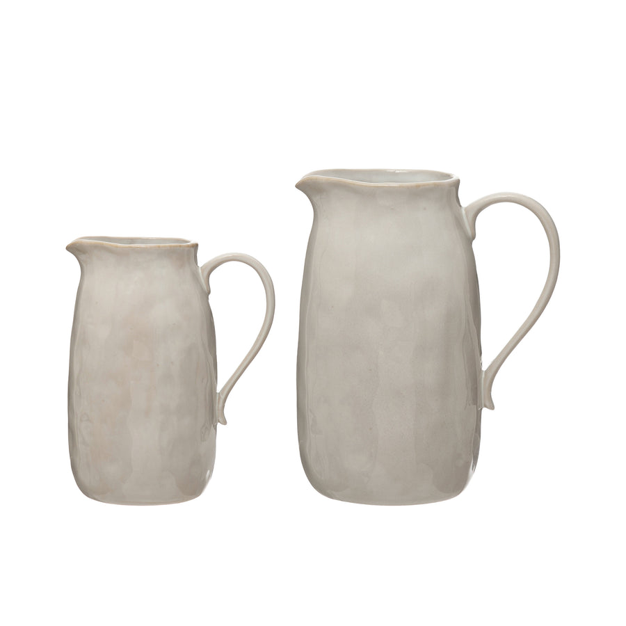 White Stoneware Pitchers