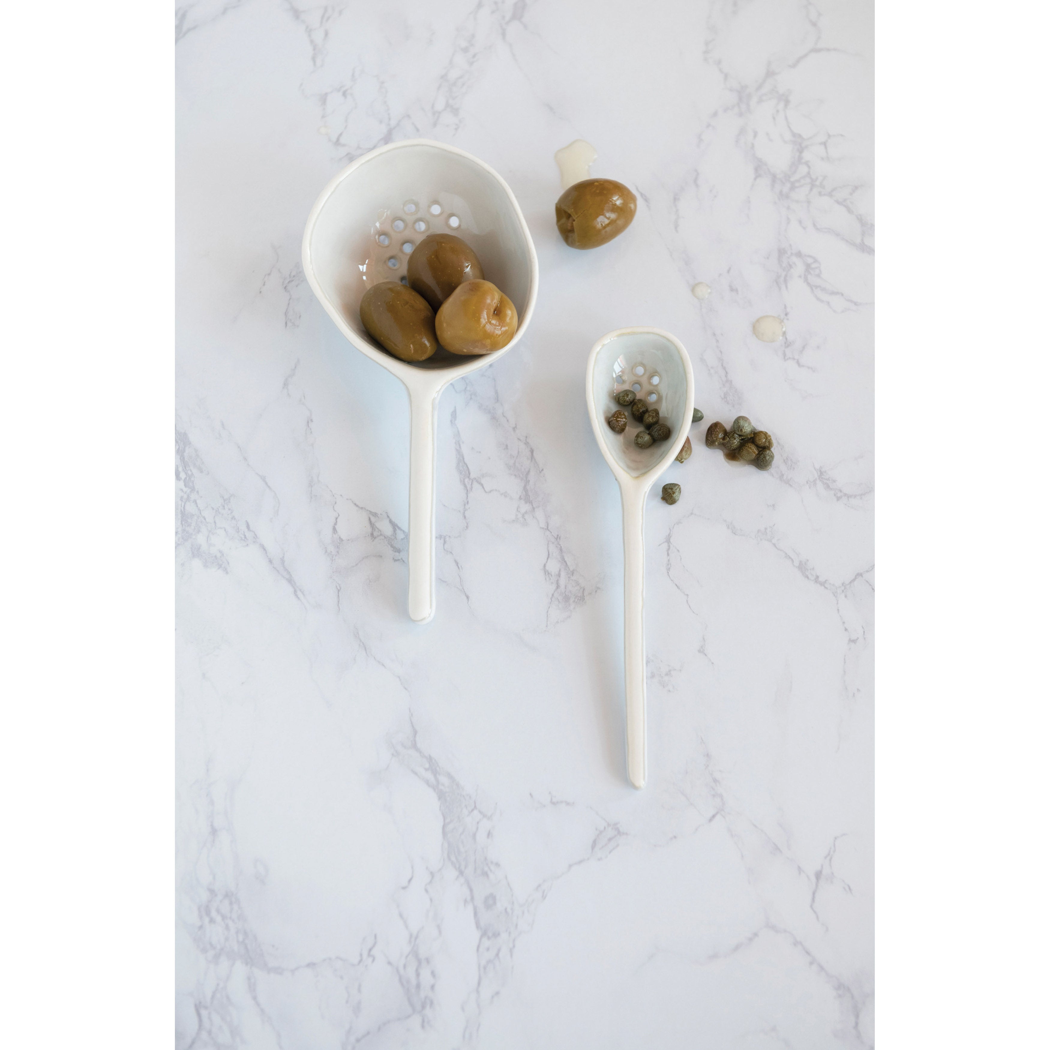 White Stoneware Spoon