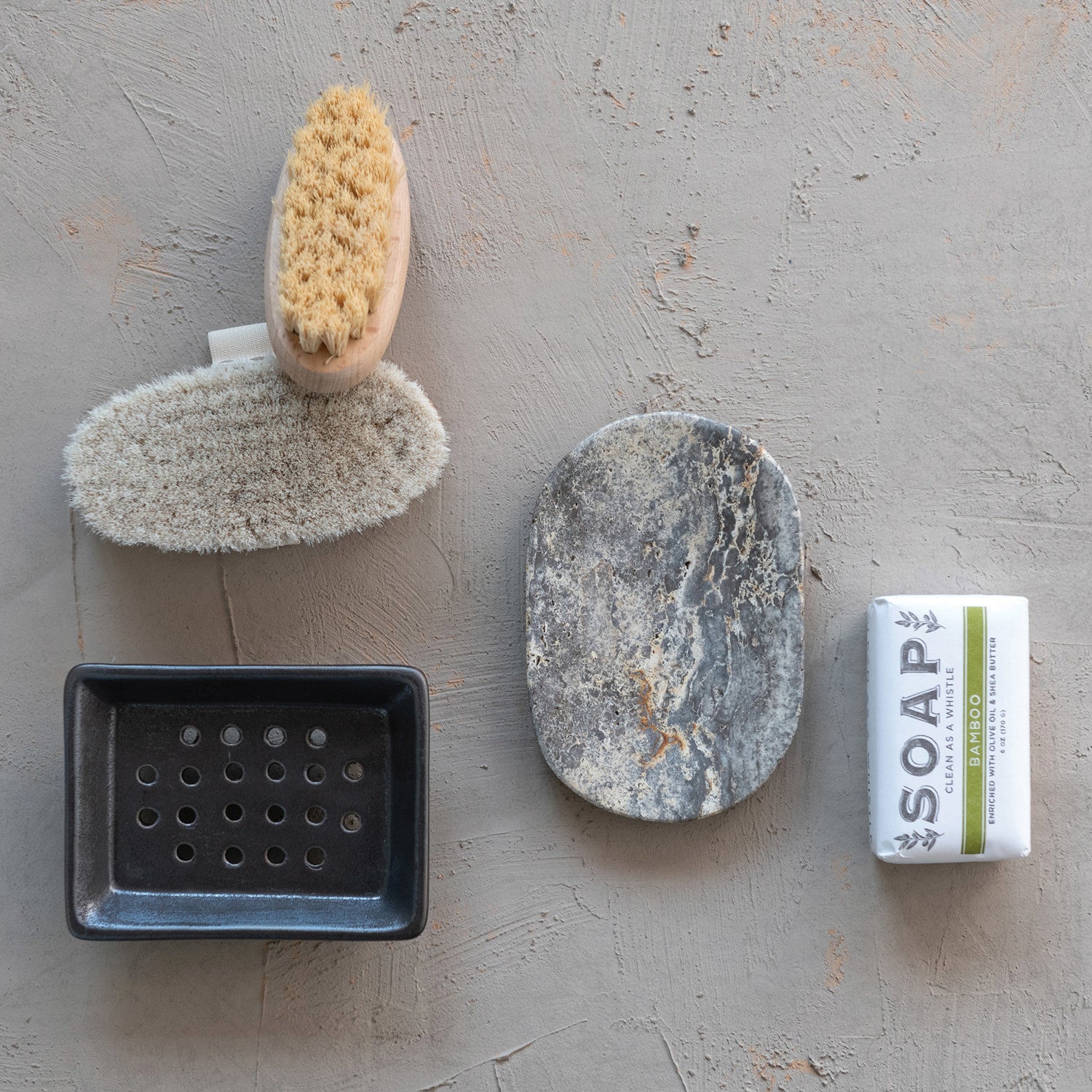 Footed Stoneware Soap Dish