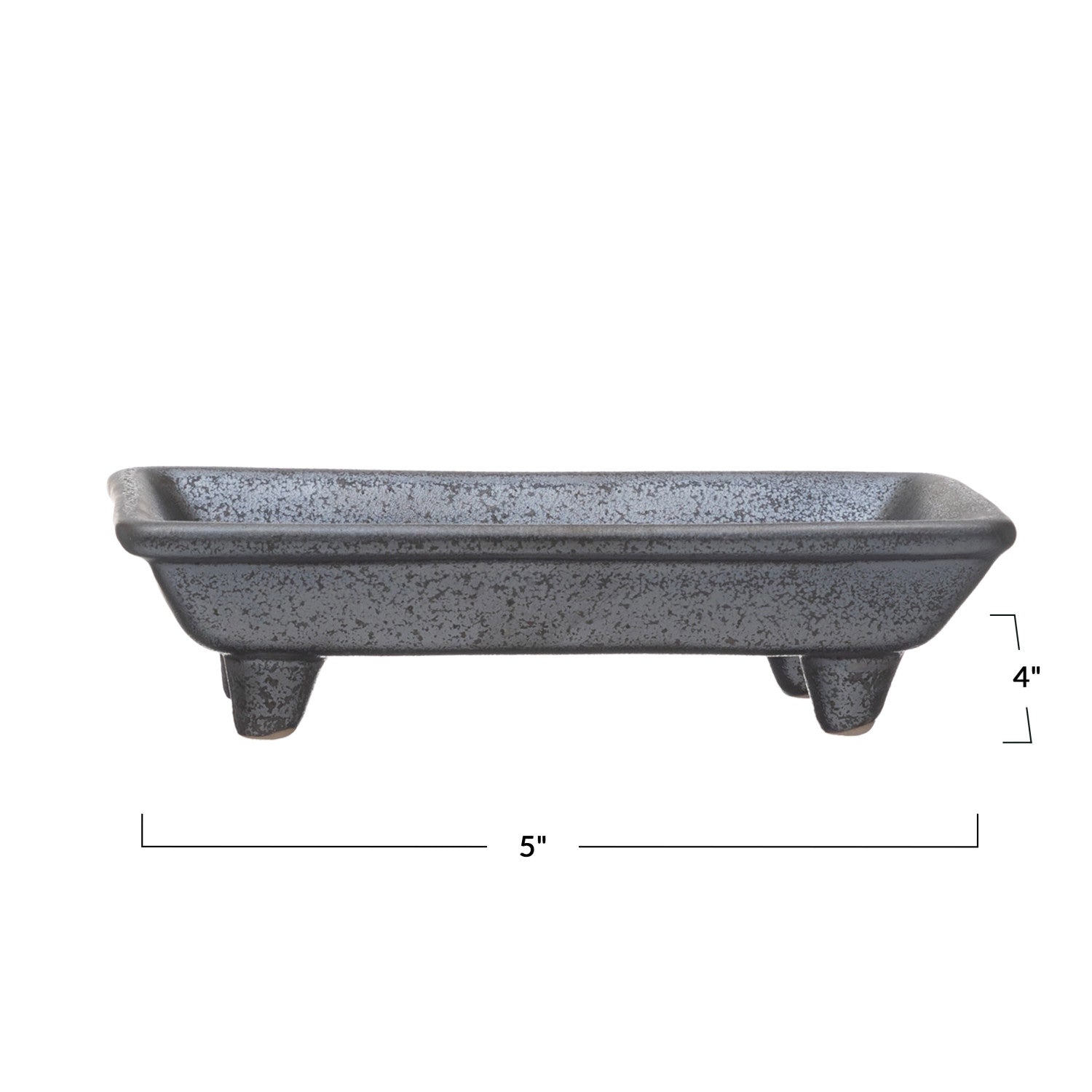 Footed Stoneware Soap Dish