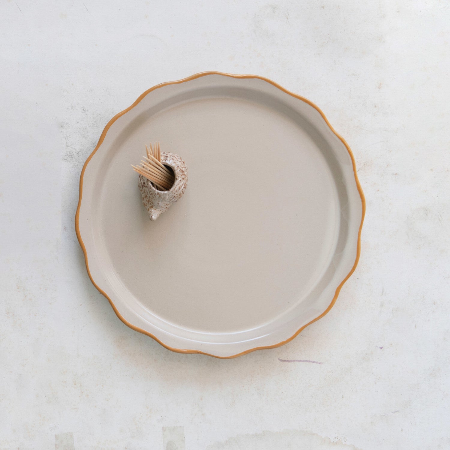 Moss & Embers Stoneware Plate with Hedgehog Toothpick Holder - Thumbnail 4