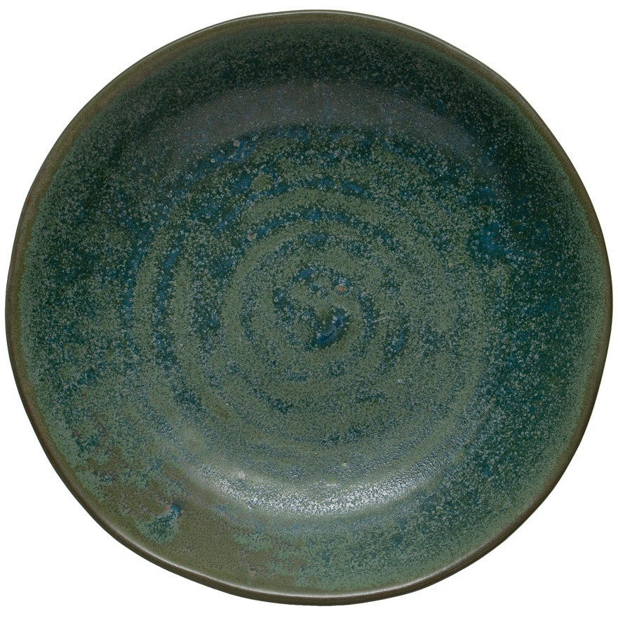 Matte Green Stoneware Serving Bowl