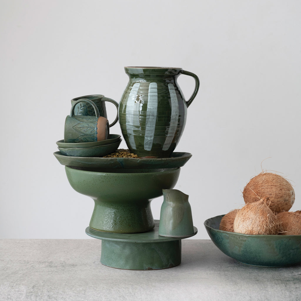 Matte Green Stoneware Platter