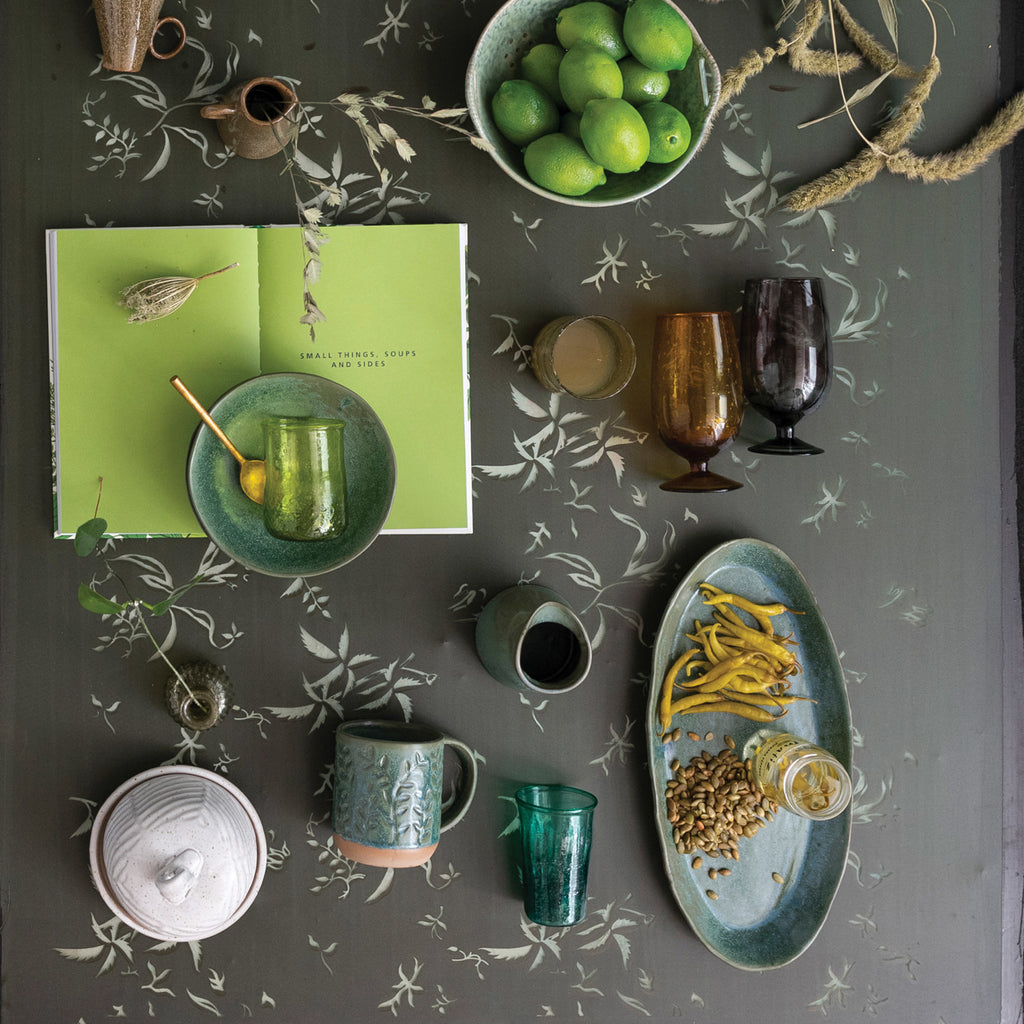 Matte Green Stoneware Platter