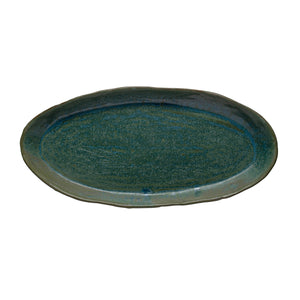 Matte Green Stoneware Platter