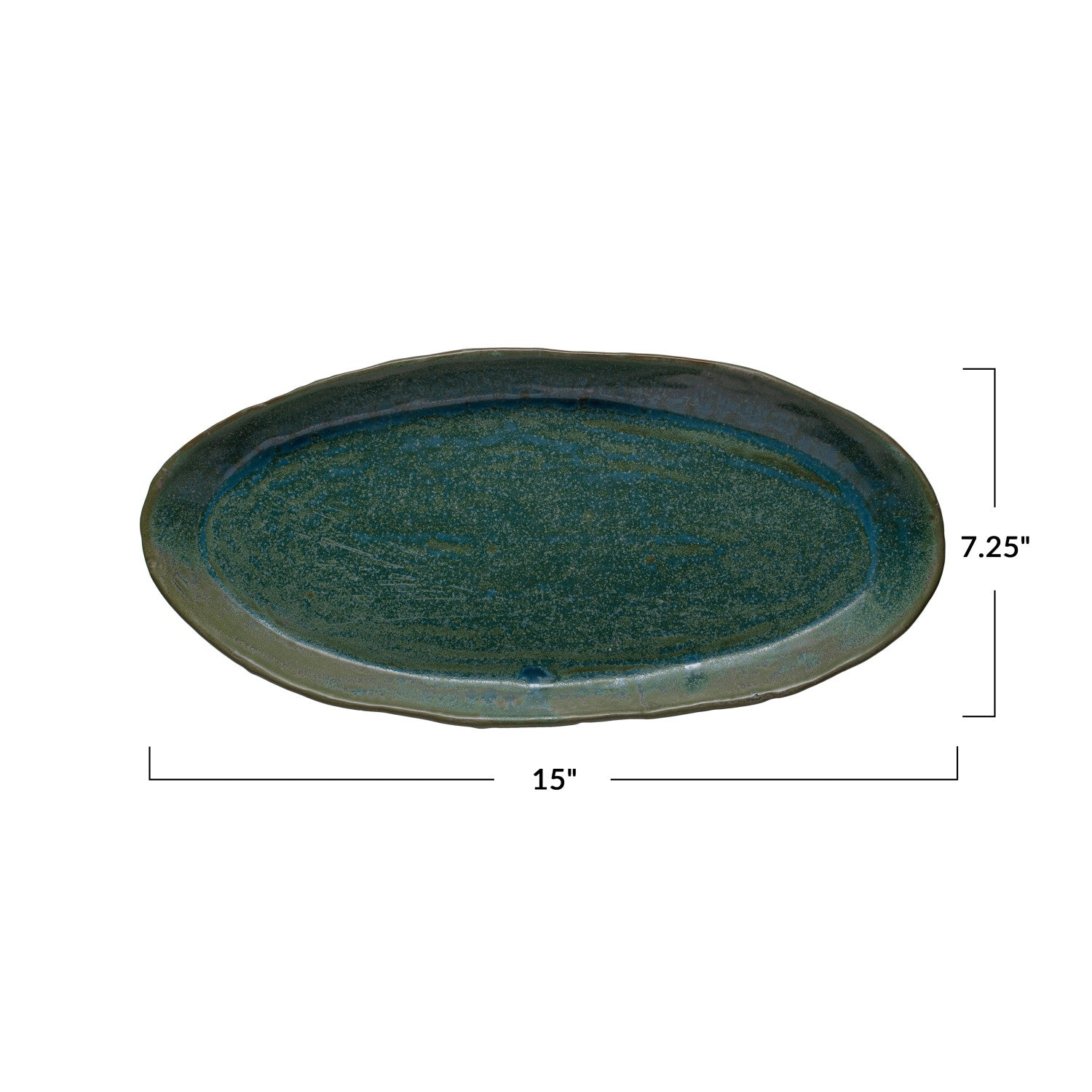 Matte Green Stoneware Platter