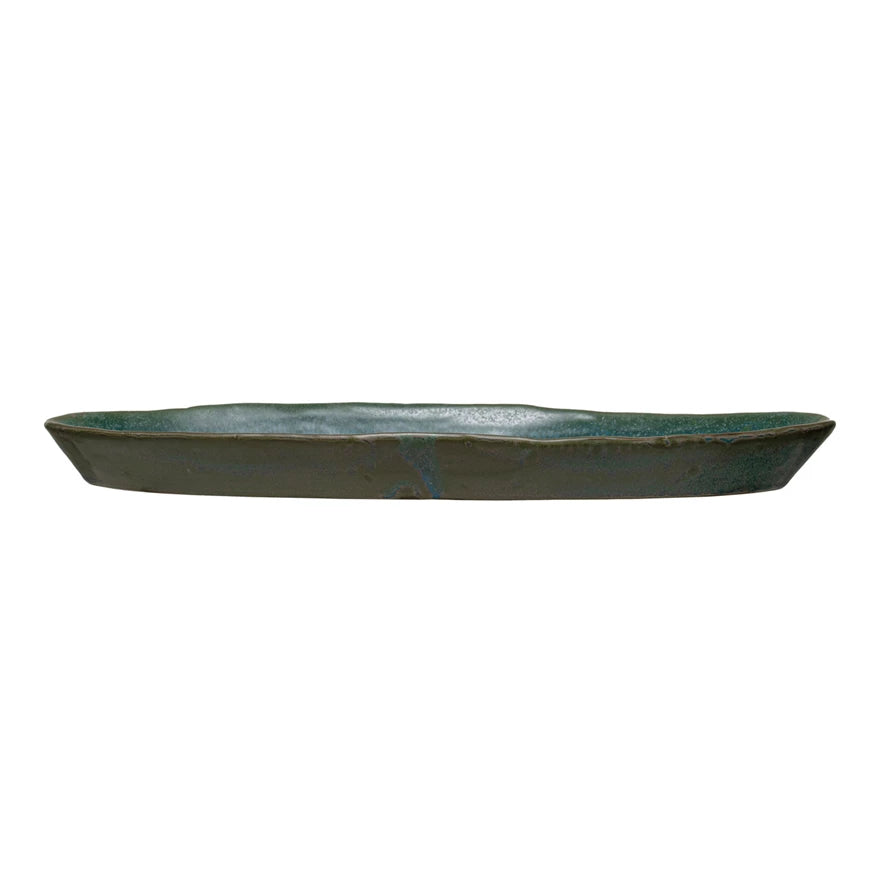 Matte Green Stoneware Platter