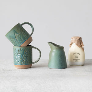 Matte Green Stoneware Creamer