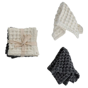 S/2 Square Cotton Waffle Weave Dish Cloths w/Loops