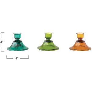 Colored Glass Taper Holders