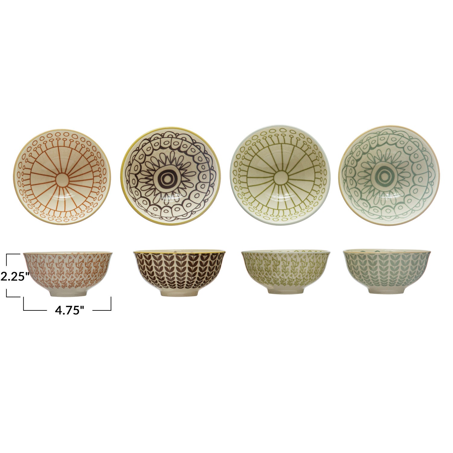 Stoneware Bowl w/Pattern