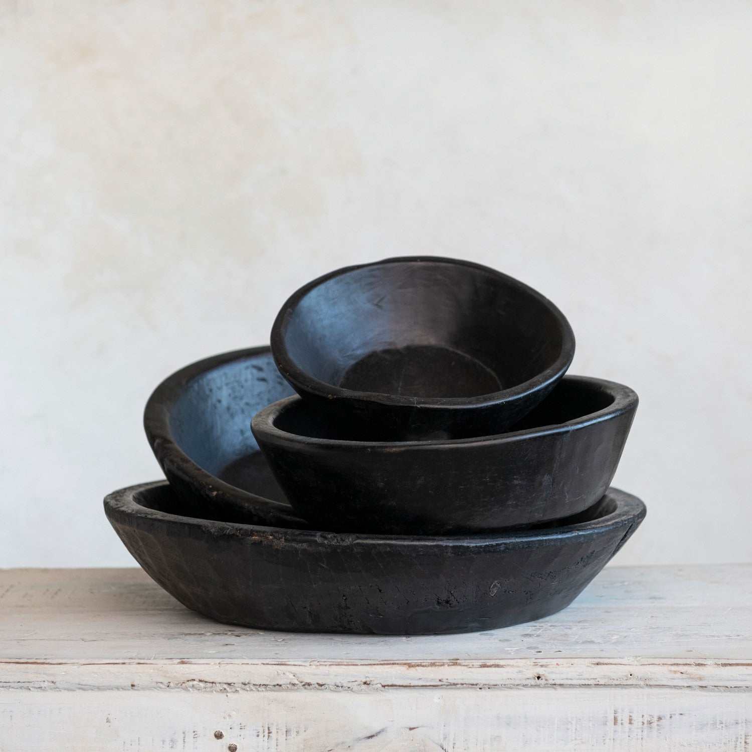 Black Reclaimed Wood Vintage Reproduction Bowls
