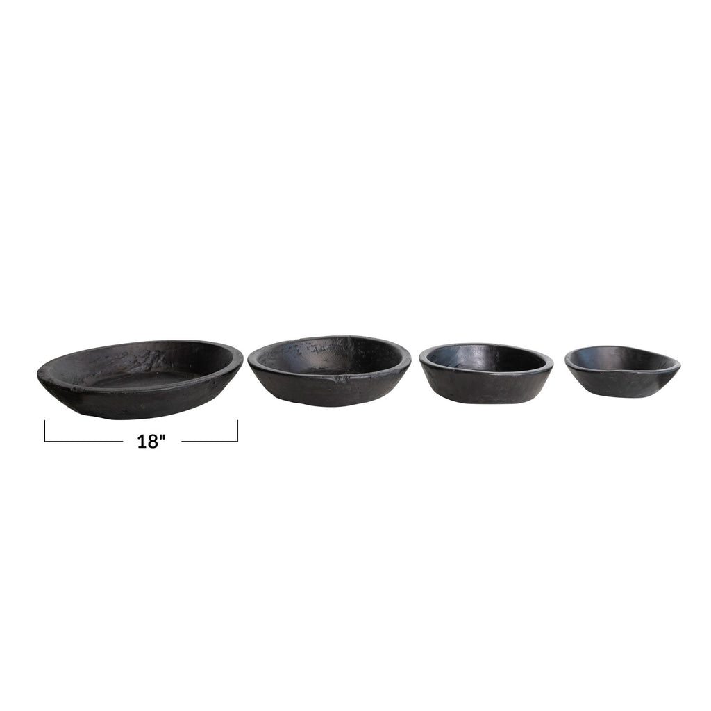 Black Reclaimed Wood Vintage Reproduction Bowls