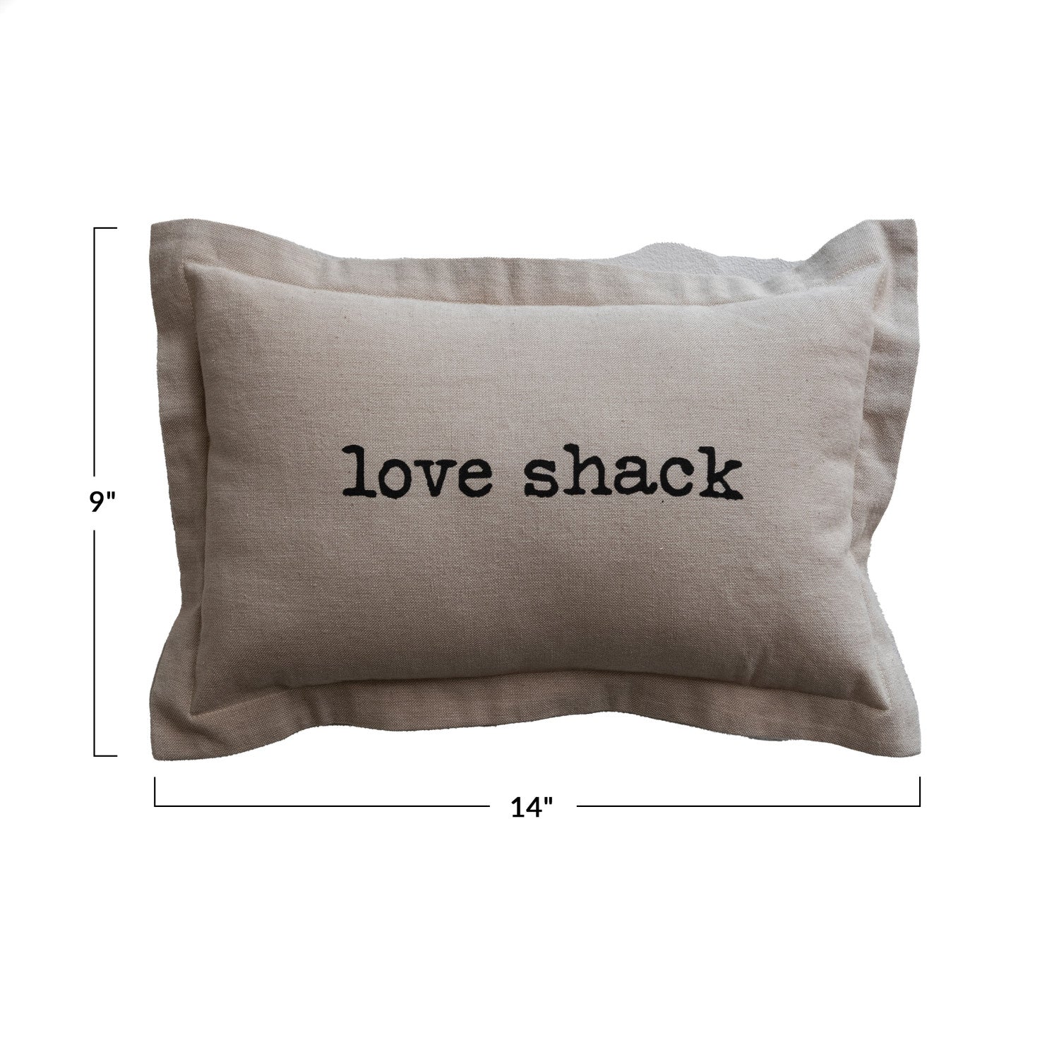 "Love Shack" Beige Lumbar Pillow