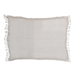 Cotton Knit Throw w/Fringe | Natural