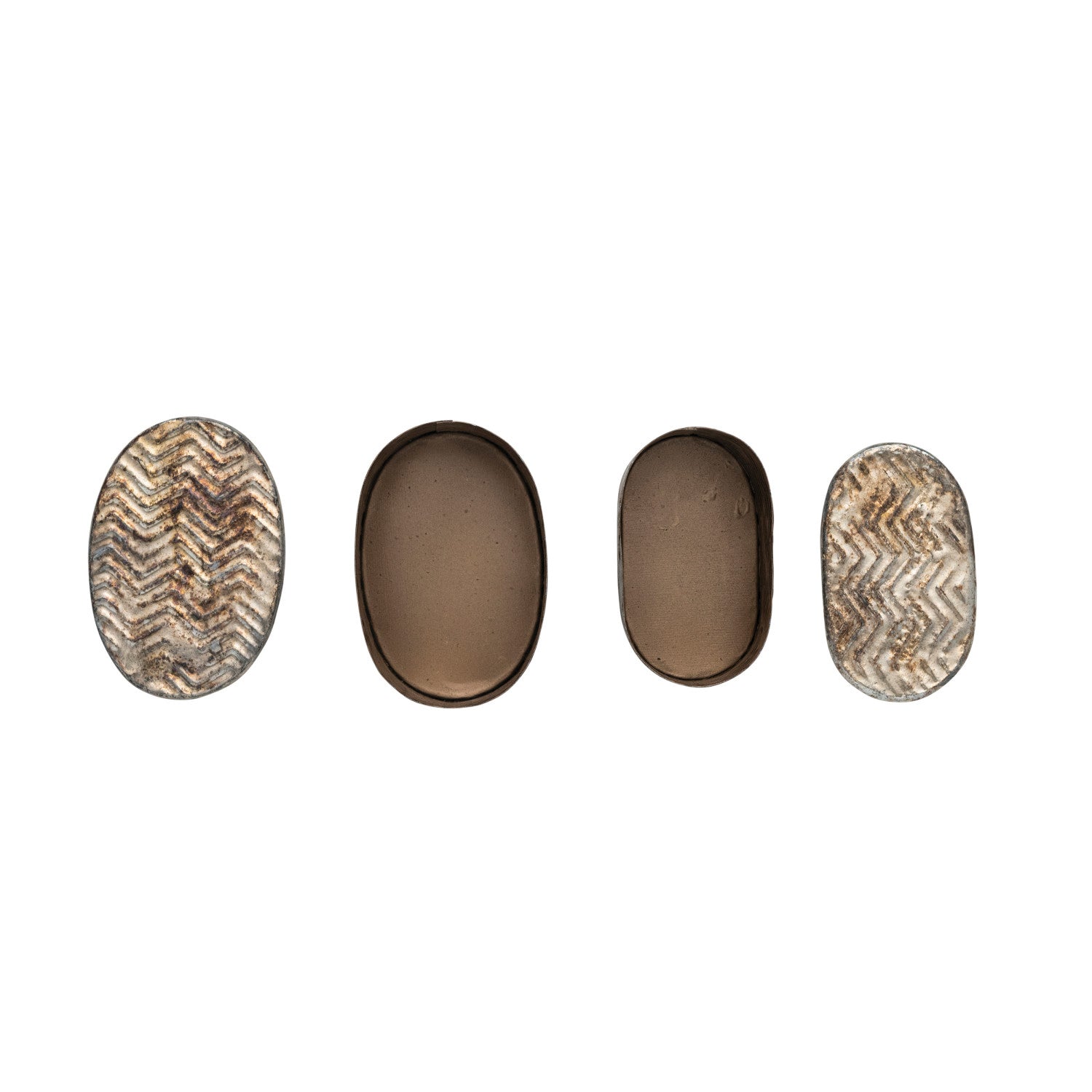 Debossed Oval Metal Boxes w/Lids