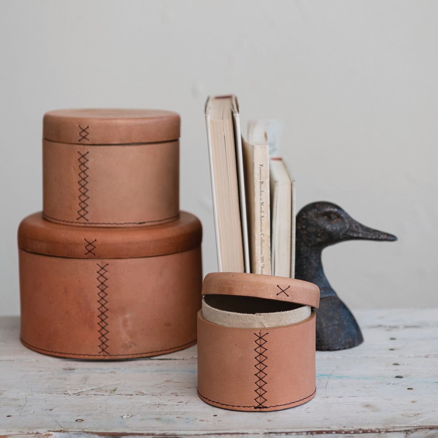 S/2 Black Cast Iron Duck Head Bookends
